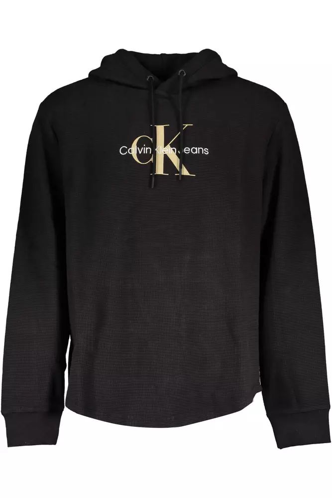 Calvin Klein Sleek Black Cotton-Blend Hooded Sweatshirt