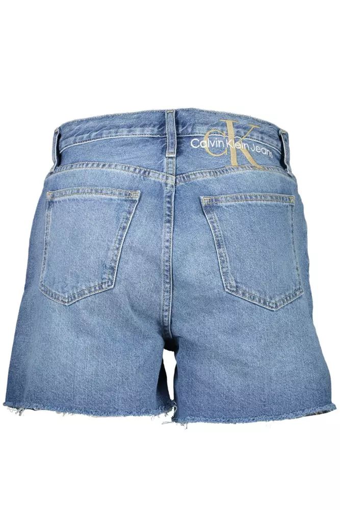 Calvin Klein Chic Embroidered Denim Shorts with Worn Detail