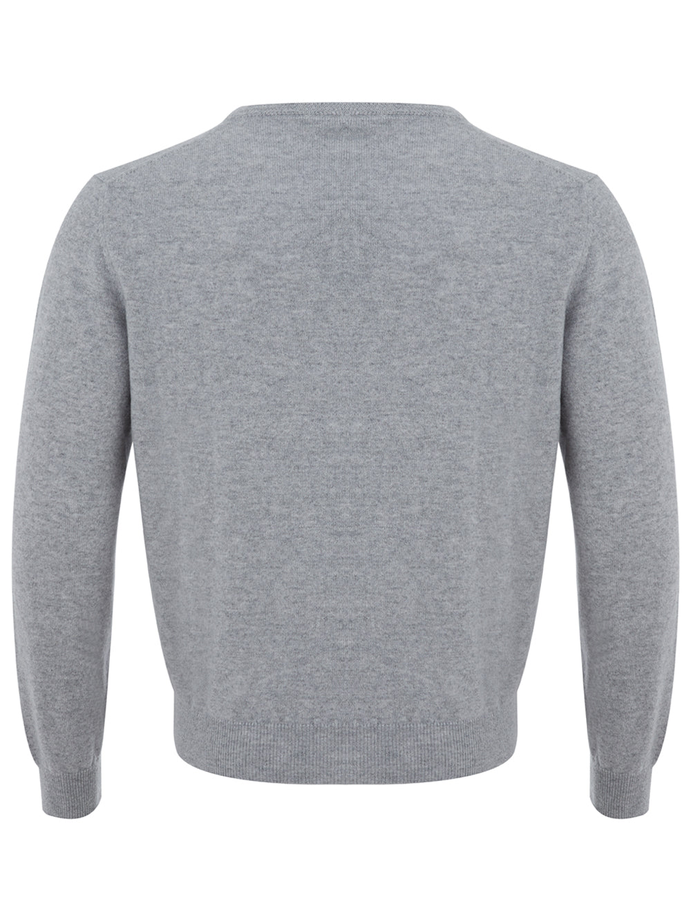 Colombo Elegant Grey Cashmere V-Neck Sweater