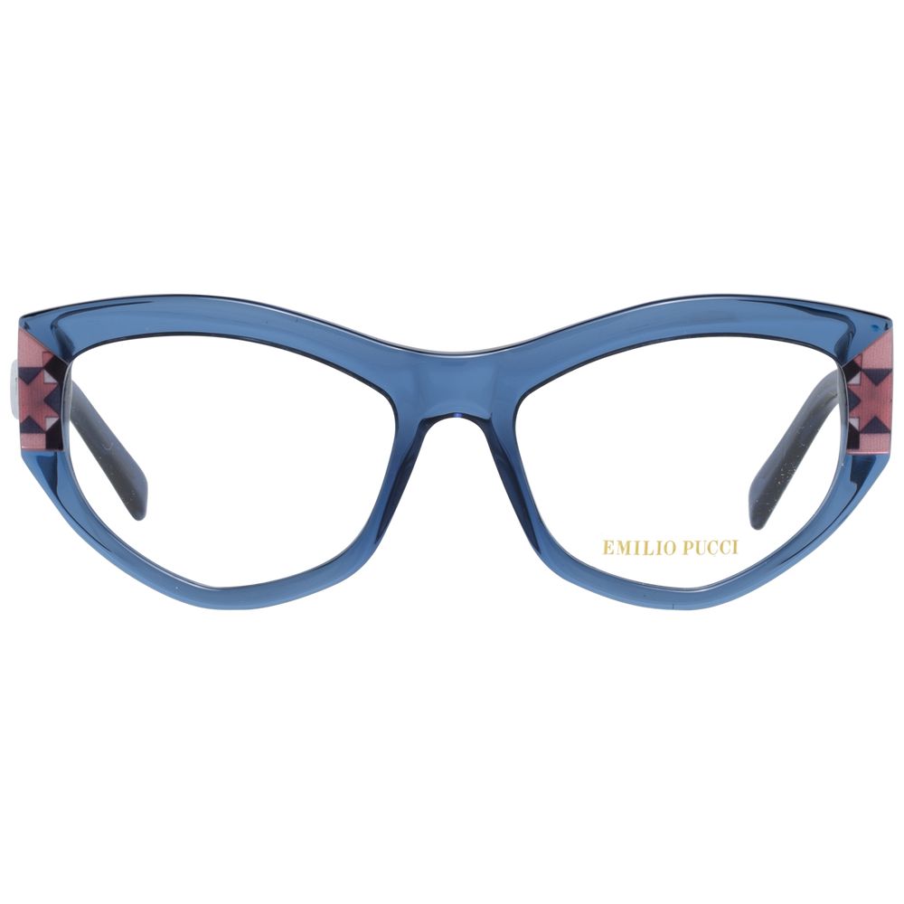 Emilio Pucci Elegant Blue Full-Rim Designer Eyewear