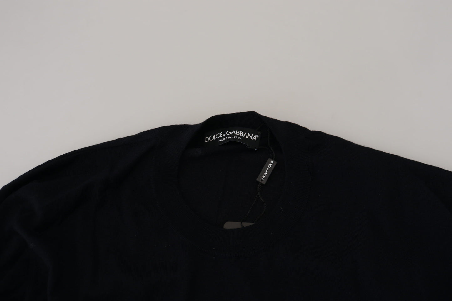Dolce & Gabbana Black Virgin Wool Crewneck Pullover Sweater