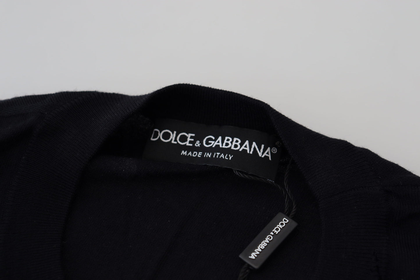 Dolce & Gabbana Black Virgin Wool Crewneck Pullover Sweater