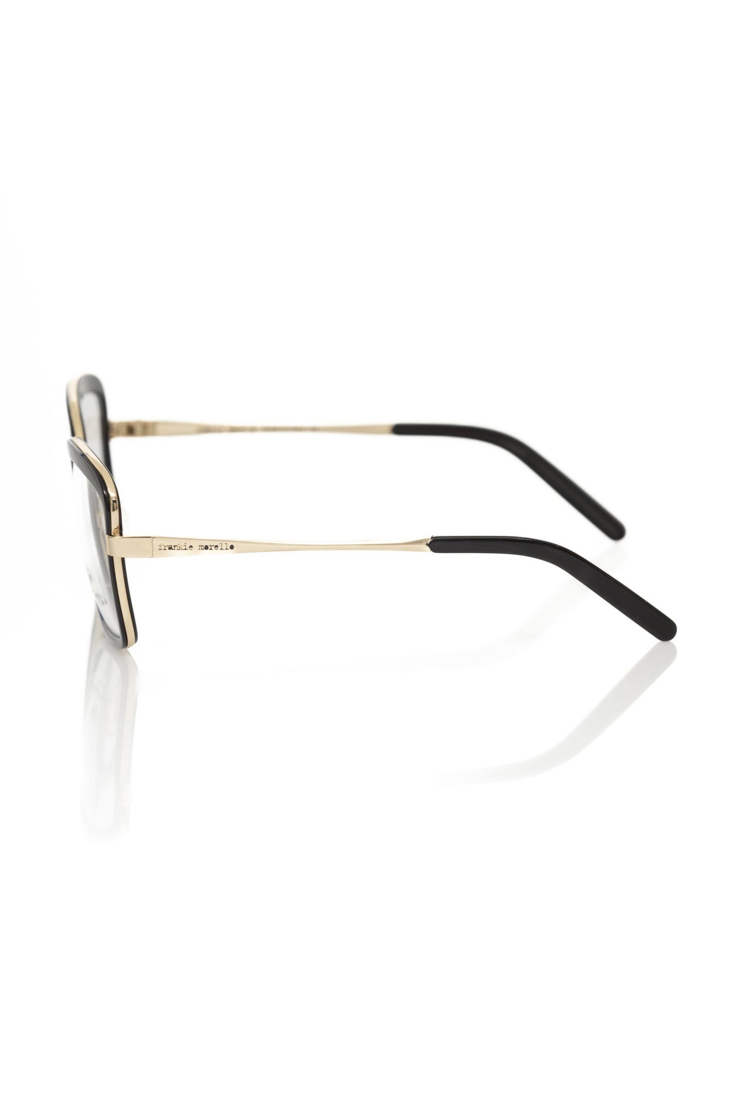 Frankie Morello Sophisticated Square Black & Gold Eyeglasses