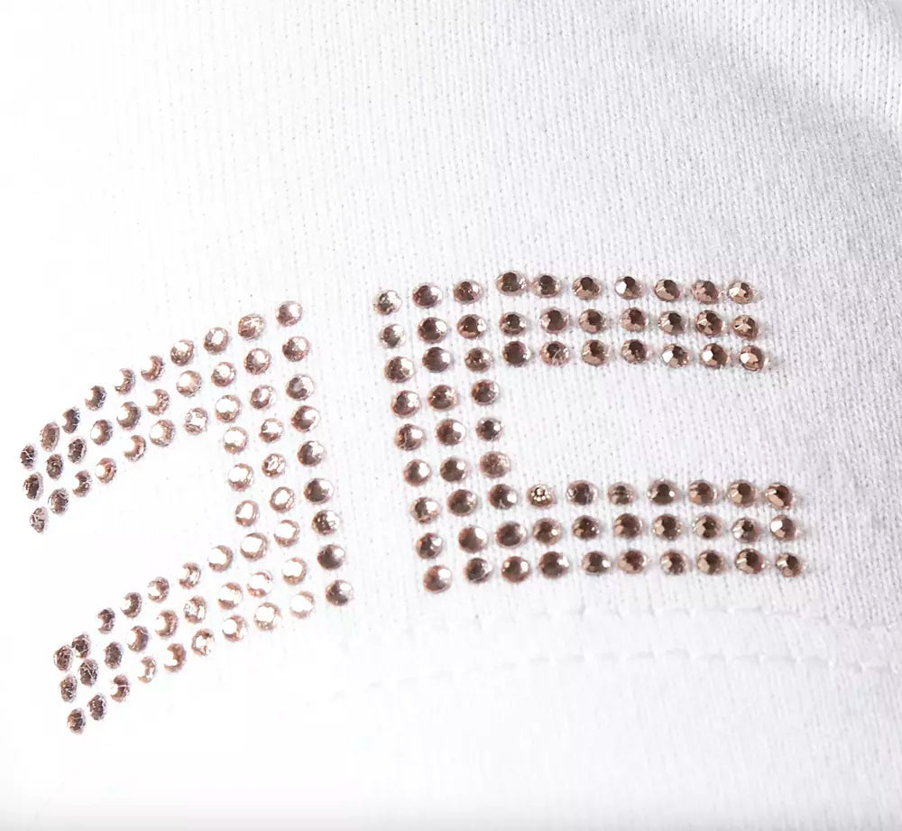 Elisabetta Franchi Elegant Rhinestone Studded Cotton Tee