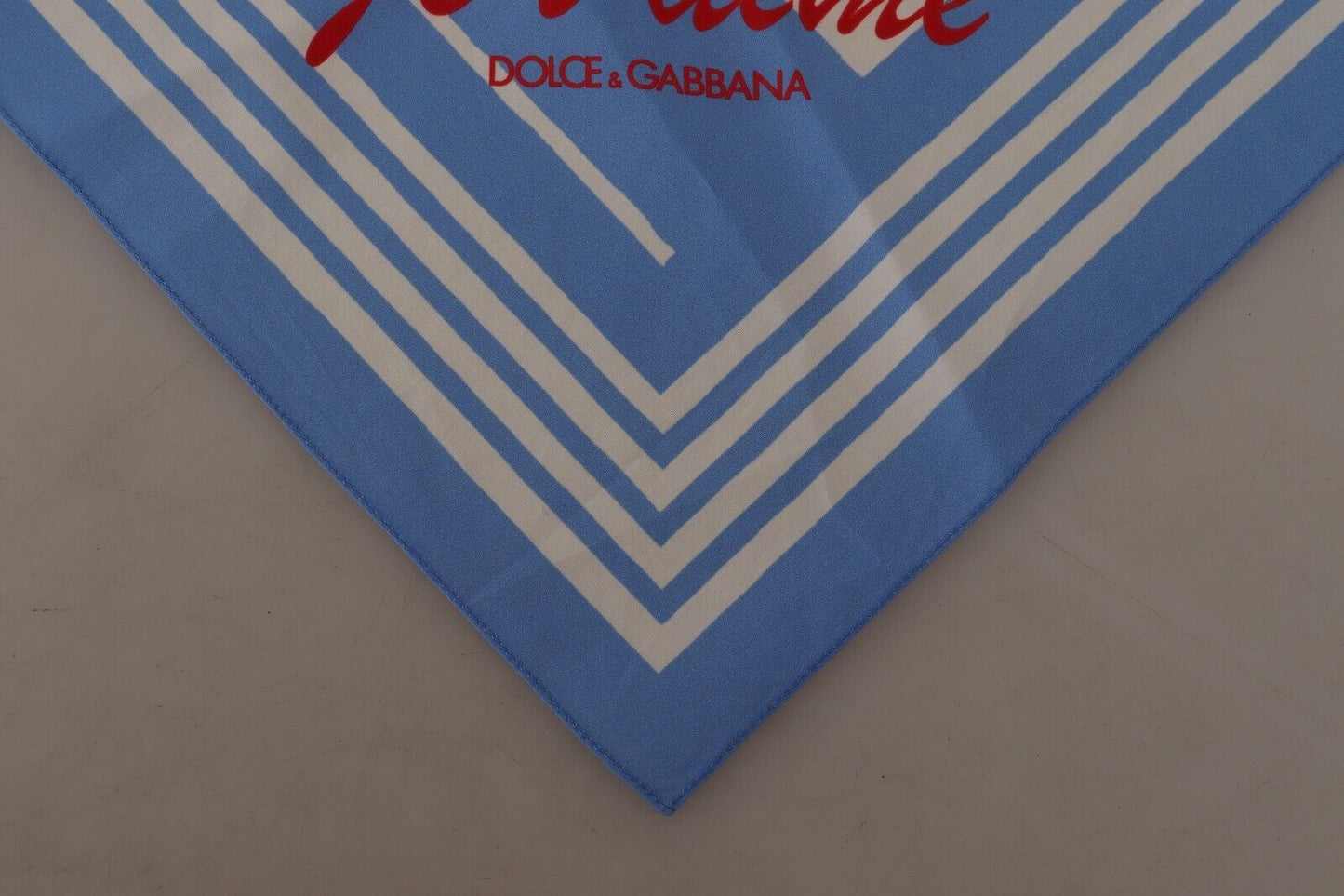 Dolce & Gabbana Blue White Striped St. Tropez Handkerchief Scarf