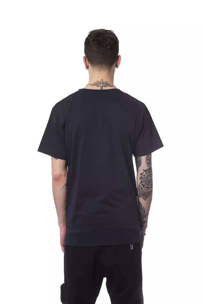 Nicolo Tonetto Elegant Blue Cotton Tee with Chic Print