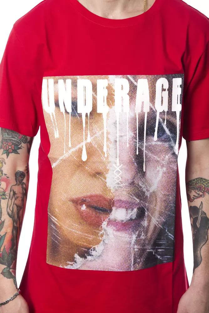 Nicolo Tonetto Elegant Red Round Neck Cotton Tee