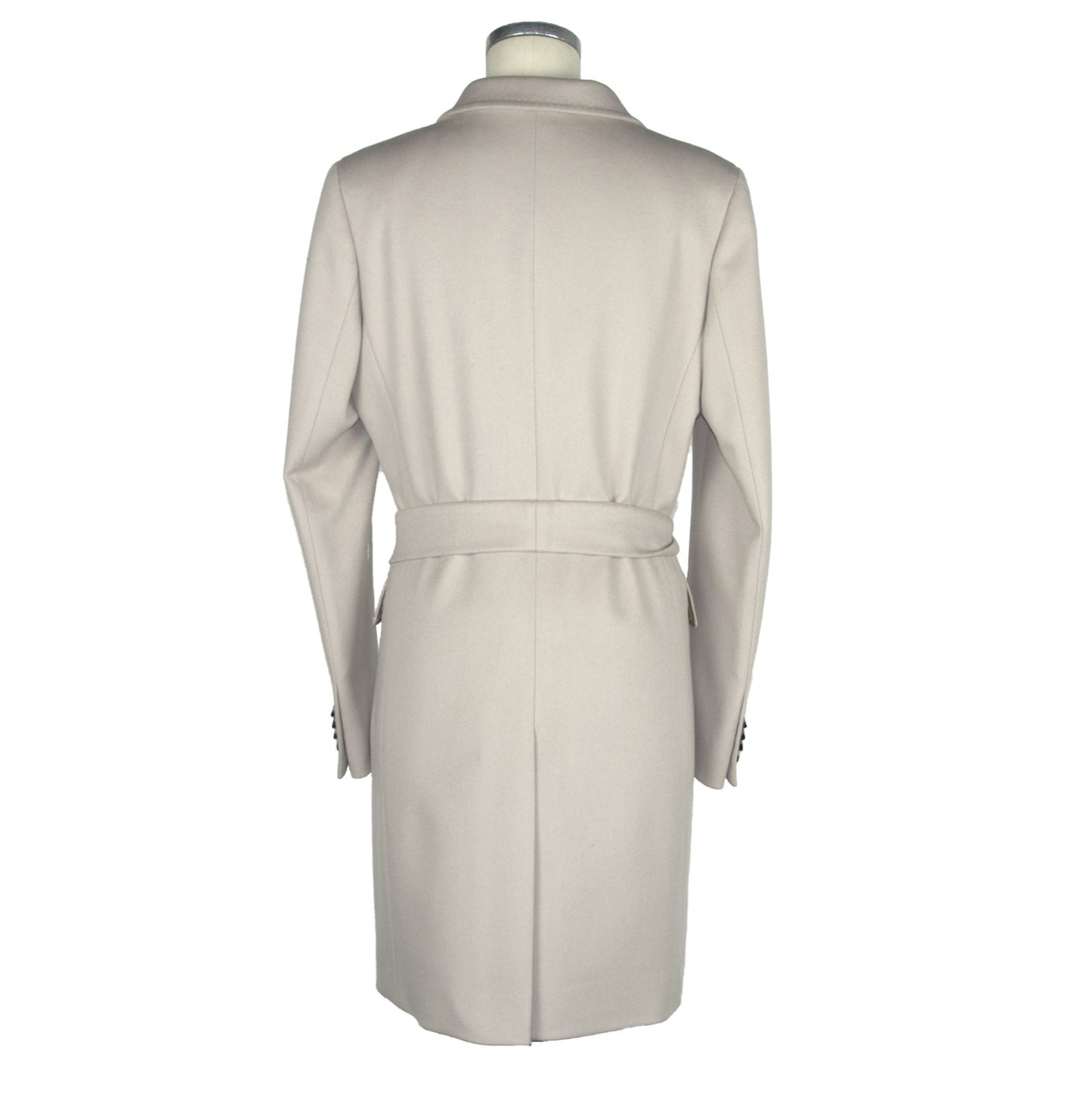 Made in Italy Beige Wool Elegance Belted Jacket
