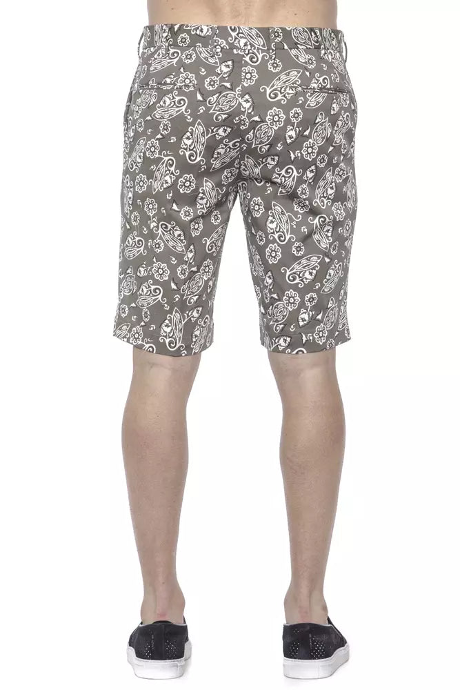 PT Torino Chic Patterned Green Bermuda Shorts