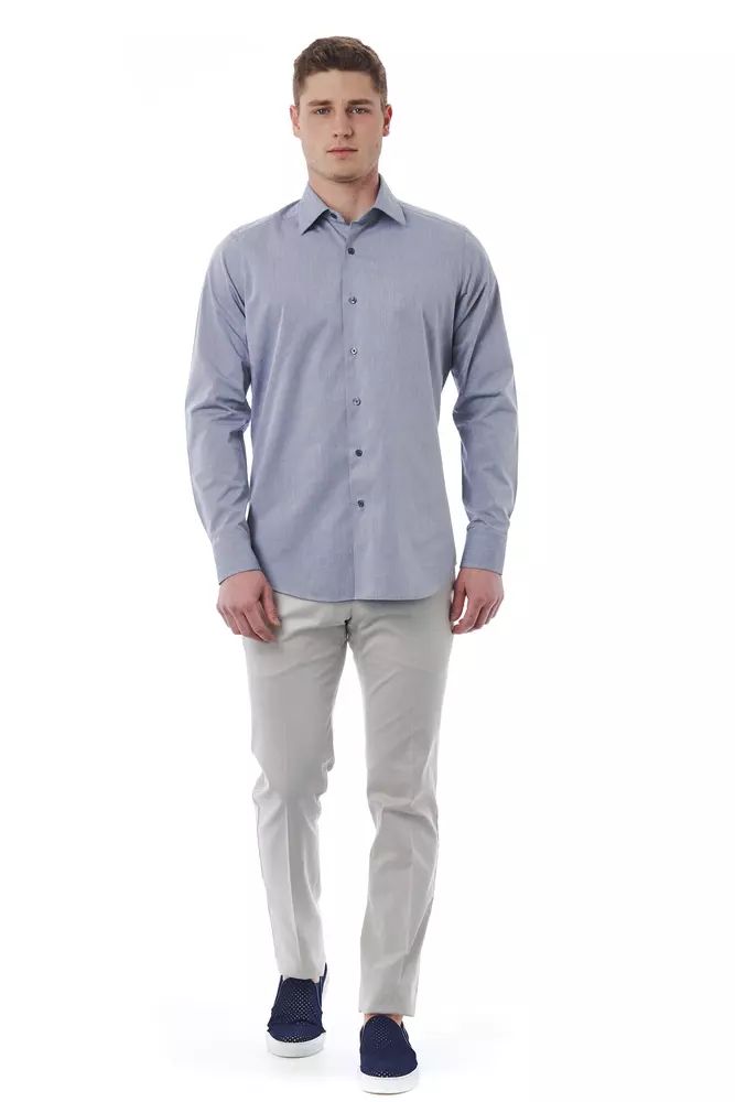 Bagutta Elegant Gray Italian Collar Shirt