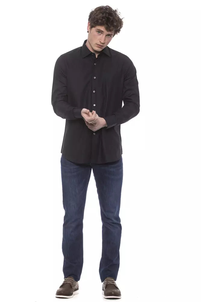 Bagutta Elegant Black Italian Collar Shirt - Regular Fit