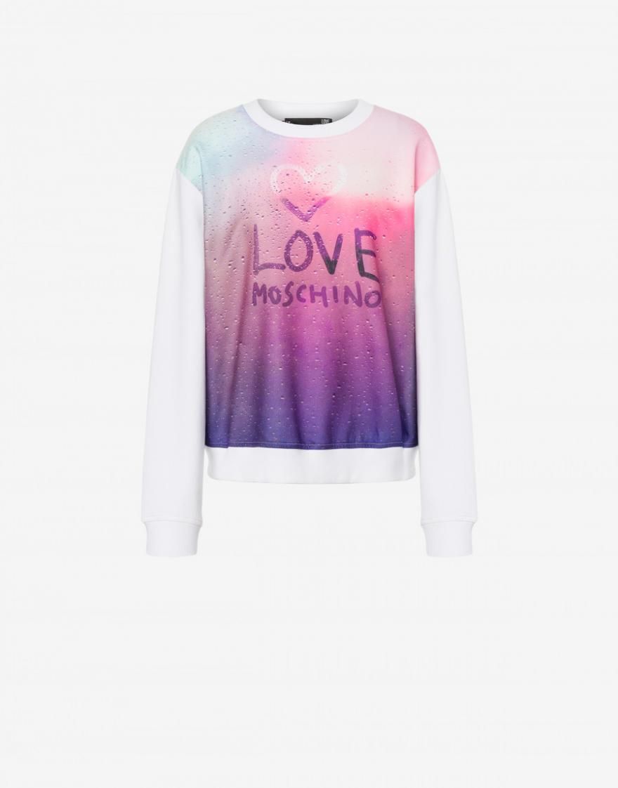 Love Moschino Chic Fogged Glass Effect Logo Sweatshirt