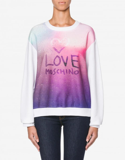 Love Moschino Chic Fogged Glass Effect Logo Sweatshirt