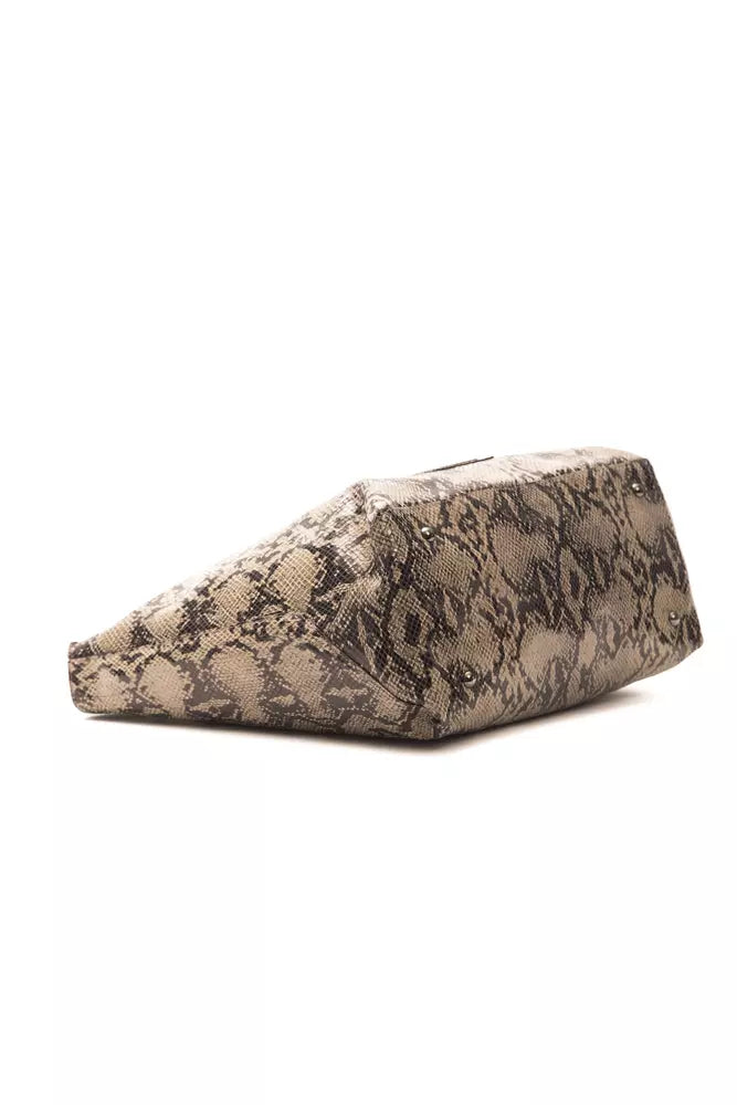 Pompei Donatella Elegant Python Print Leather Shoulder Bag