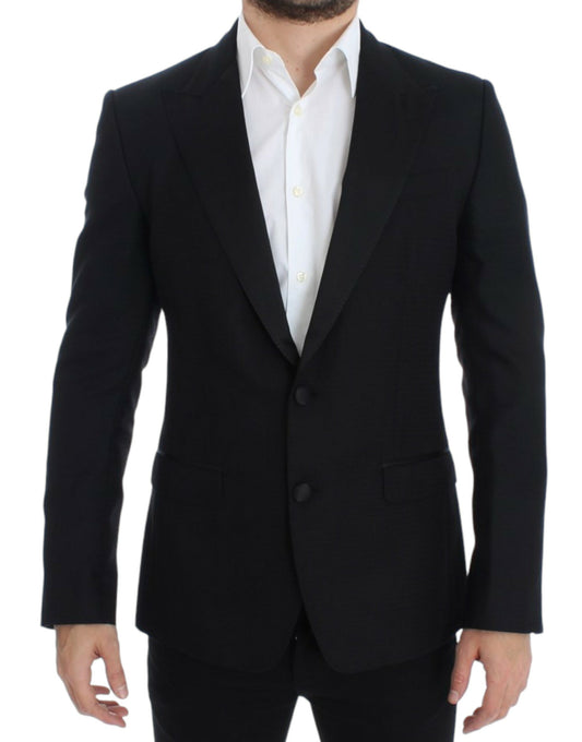 Dolce & Gabbana Black wool silk SICILIA blazer