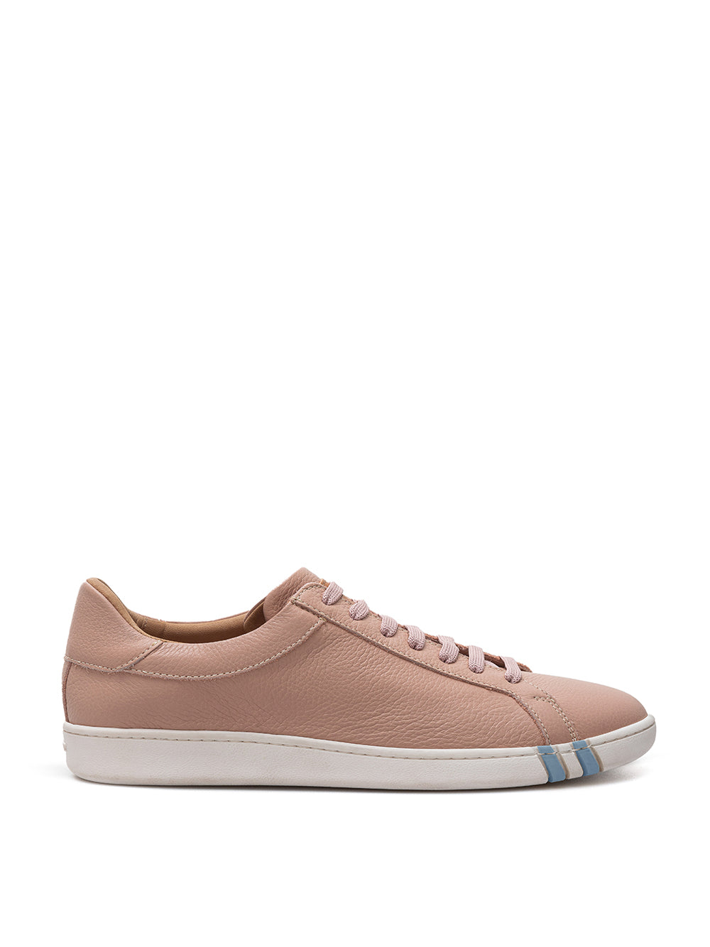 Chic Bally Pink Leather Lace-Up Sneakers