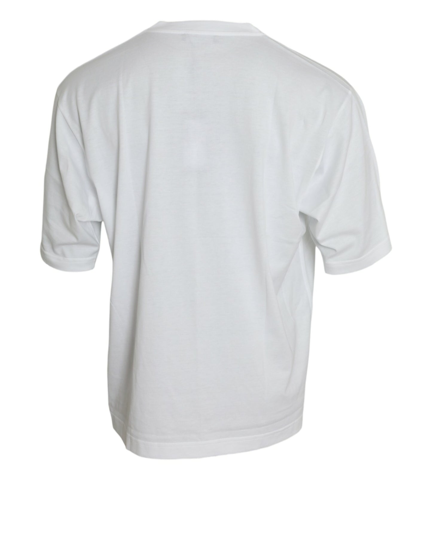 Dolce & Gabbana White Cotton Short Sleeves Crewneck T-shirt