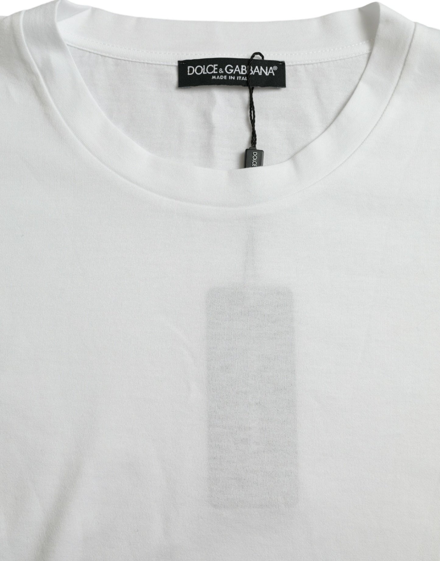 Dolce & Gabbana White Cotton Short Sleeves Crewneck T-shirt