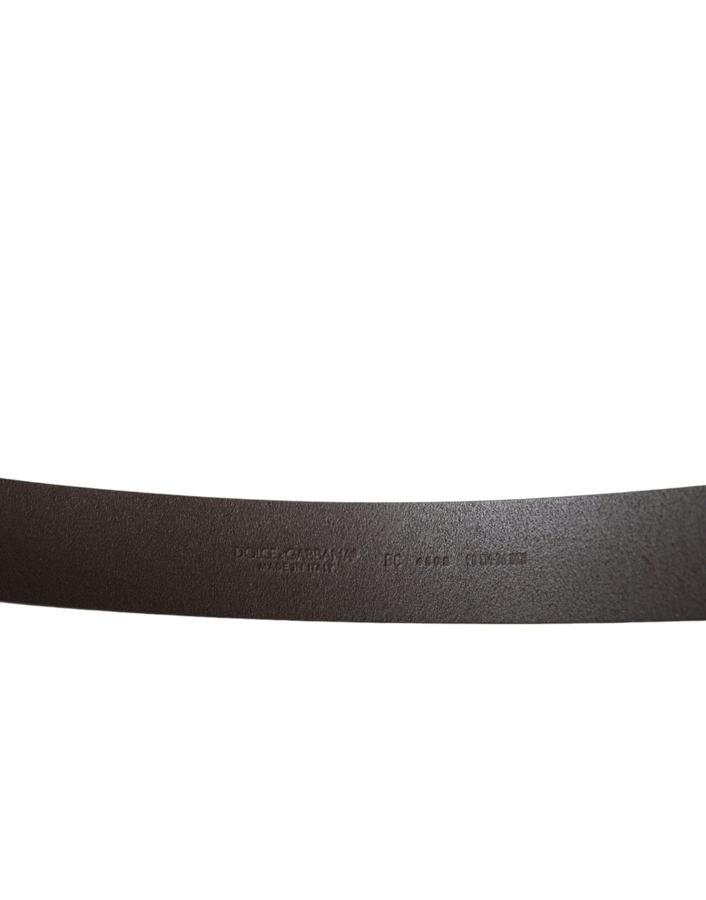 Dolce & Gabbana Dark Brown Leather DG Metal Buckle Belt