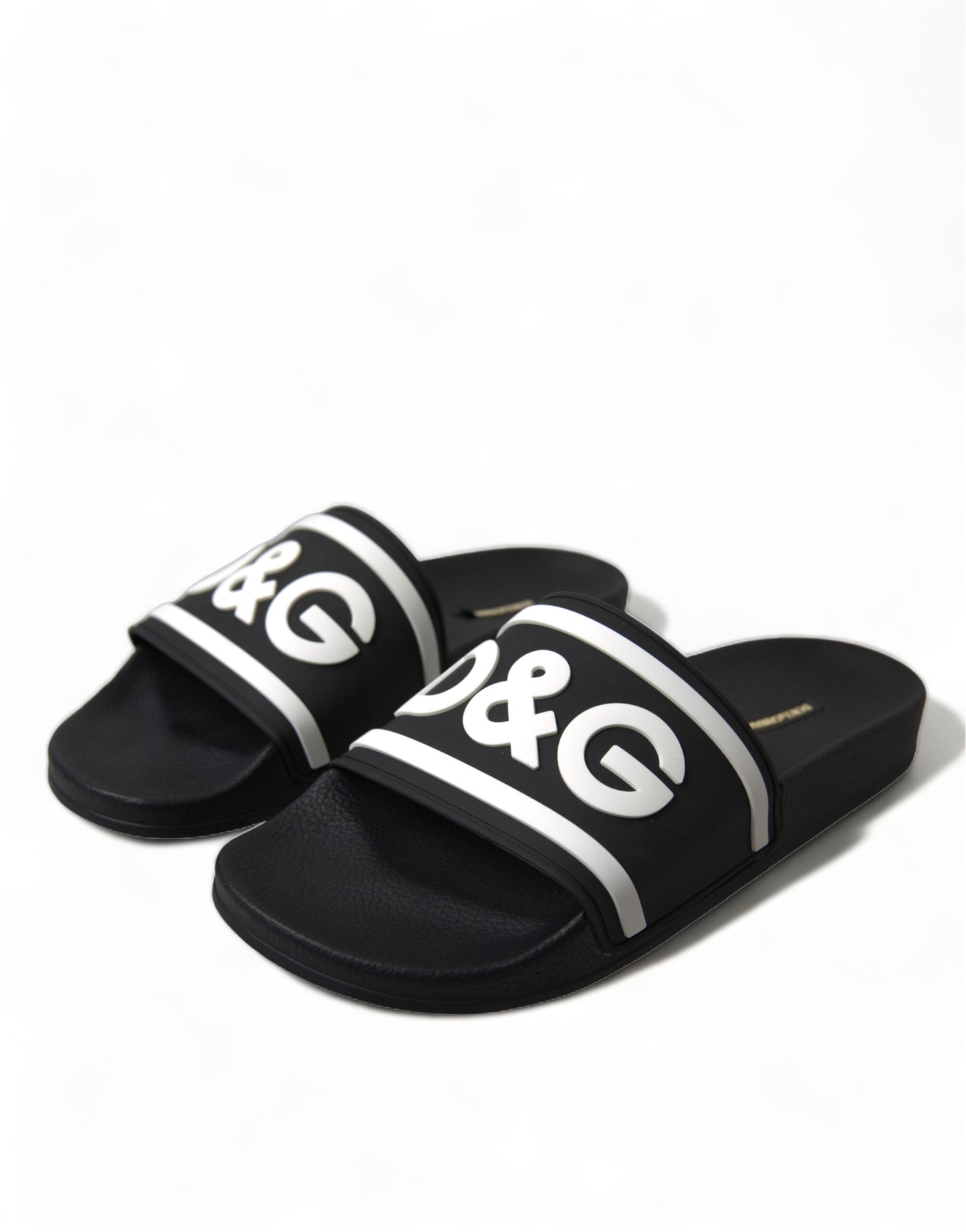 Dolce & Gabbana Black Rubber Sandals Slippers Beachwear Men Shoes