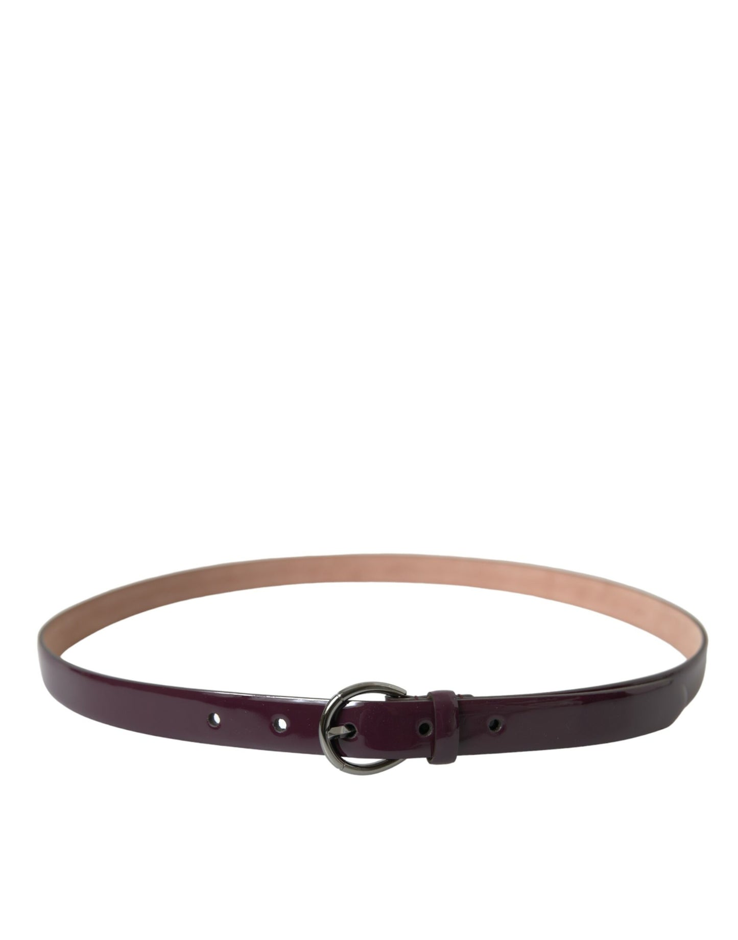 Dolce & Gabbana Maroon Leather Silver Metal Buckle Belt