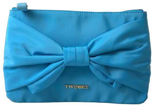 Twinset Elegant Silk Clutch with Bow Accent