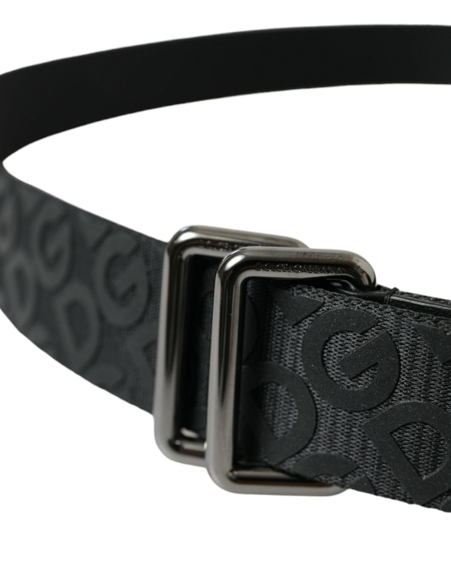 Dolce & Gabbana Black Logomania Leather Metal Buckle Belt