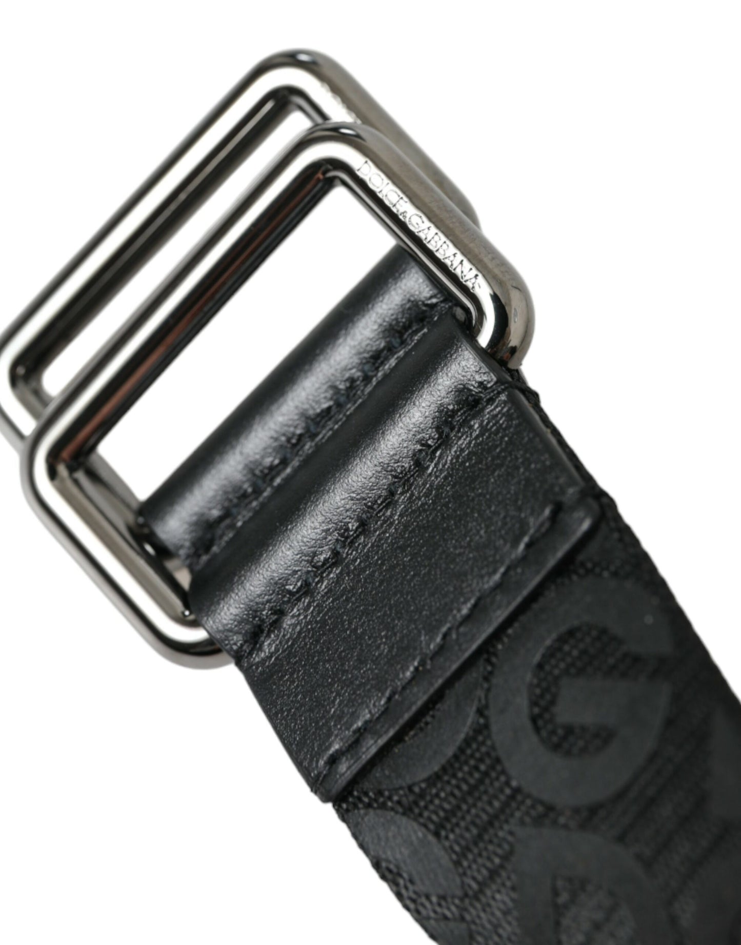 Dolce & Gabbana Black Logomania Leather Metal Buckle Belt