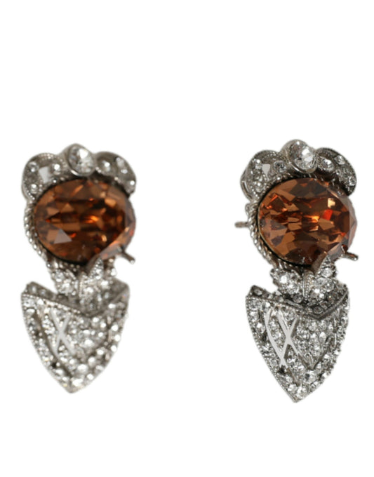 Dolce & Gabbana Silver Crystal Stone 925 Sterling Earrings