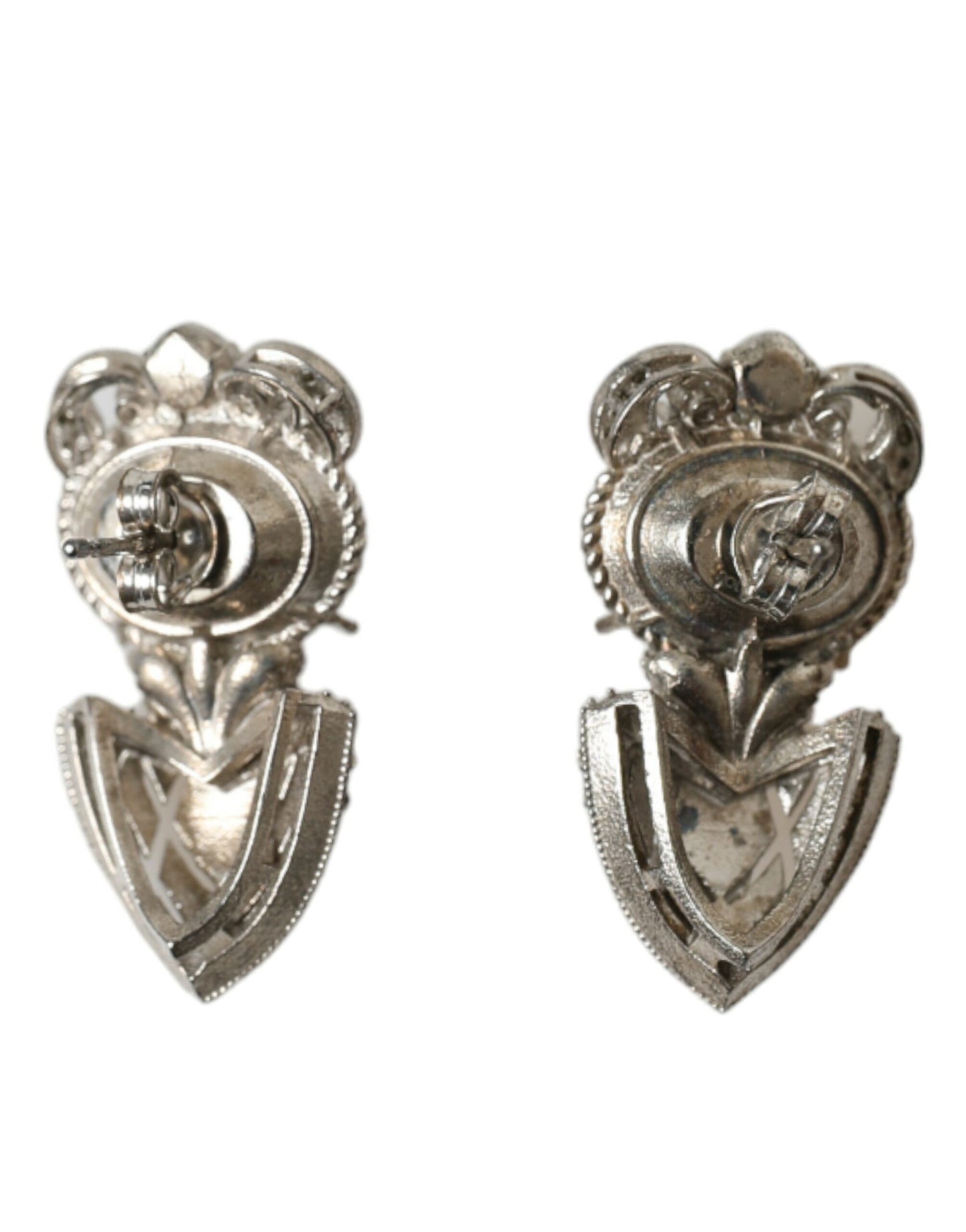 Dolce & Gabbana Silver Crystal Stone 925 Sterling Earrings