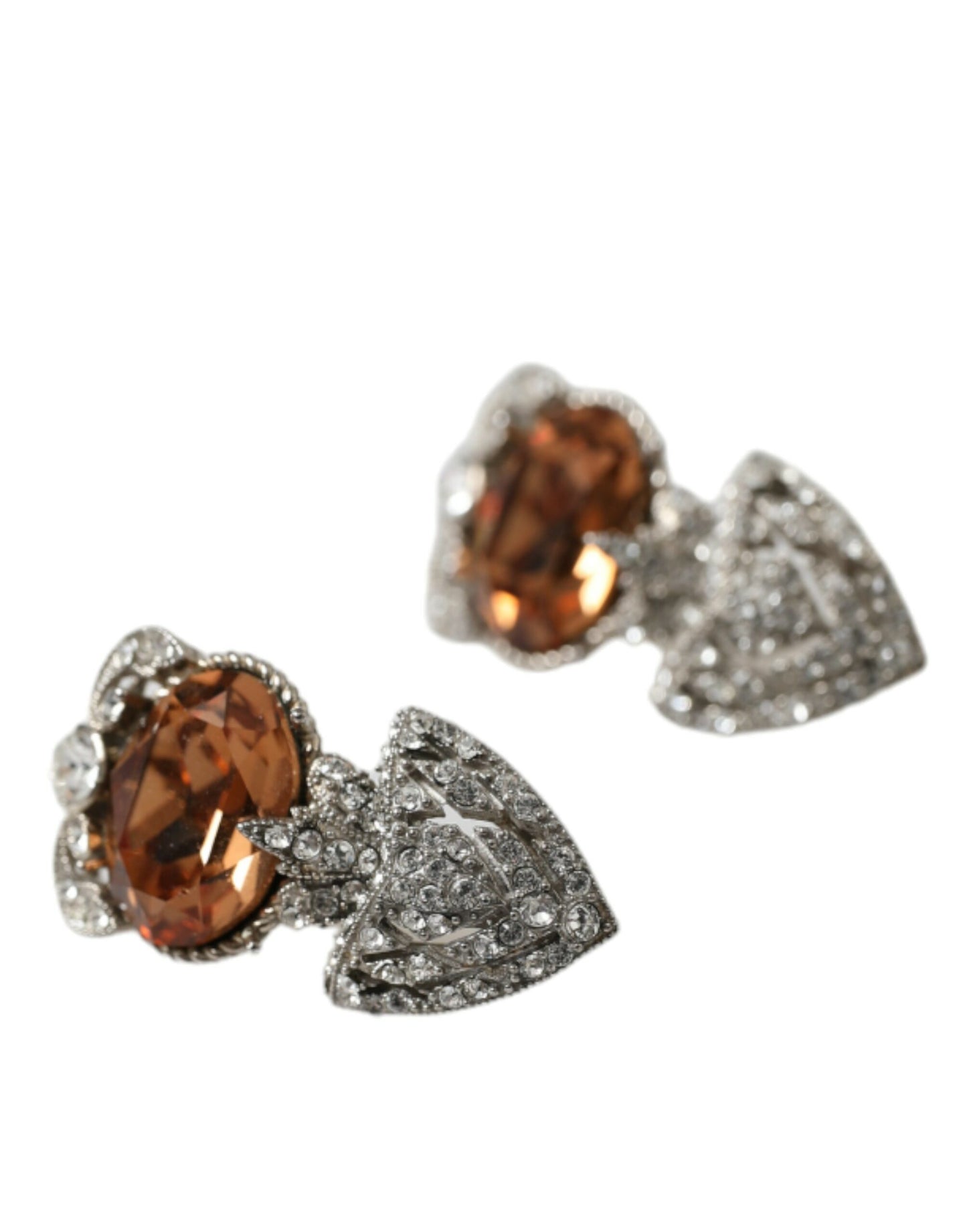 Dolce & Gabbana Silver Crystal Stone 925 Sterling Earrings