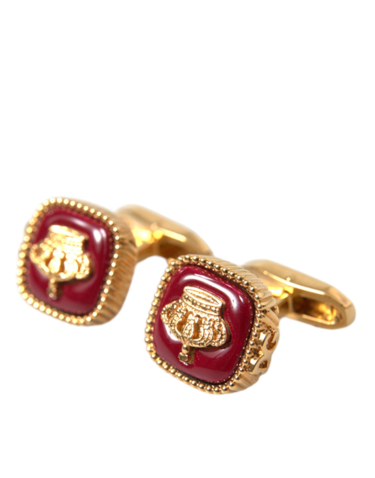 Dolce & Gabbana Gold Plated Crown Sterling Silver 925 Cufflink