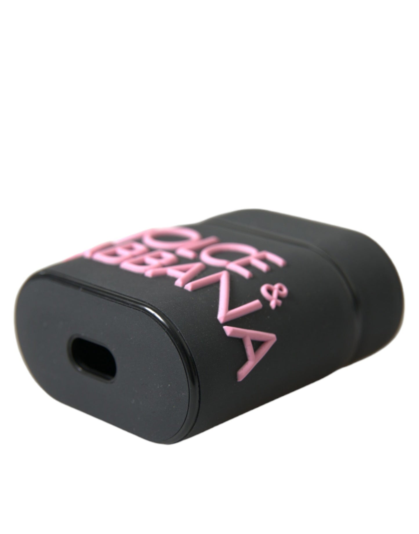 Dolce & Gabbana Black Pink Silicone Embossed Logo Airpods Case