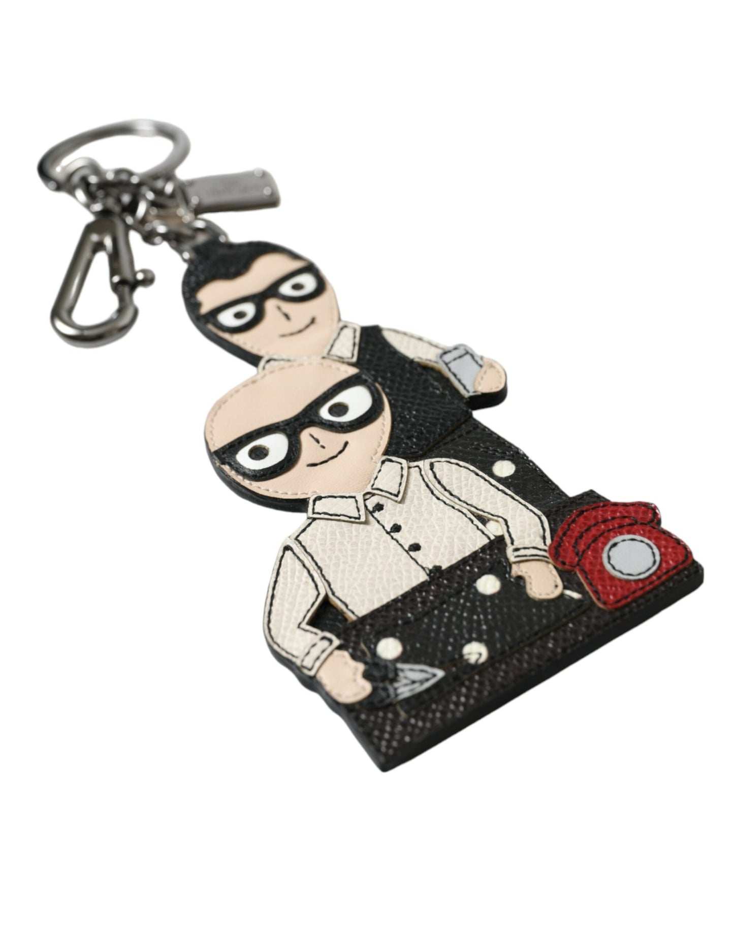 Dolce & Gabbana Leather Dominico Stefano #DGFAMILY Logo Badge Keychain