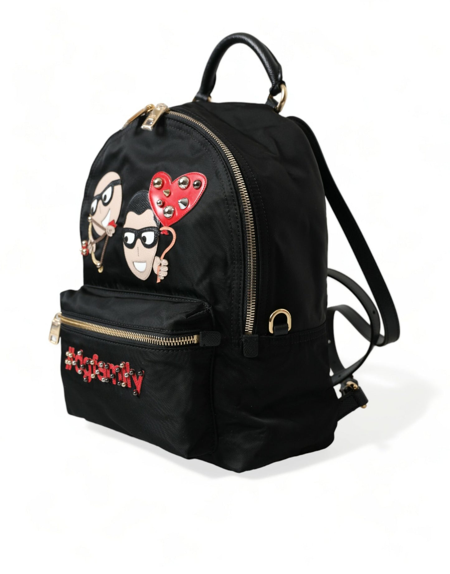 Dolce & Gabbana Black #DGFAMILY Embellished Backpack VULCANO Bag