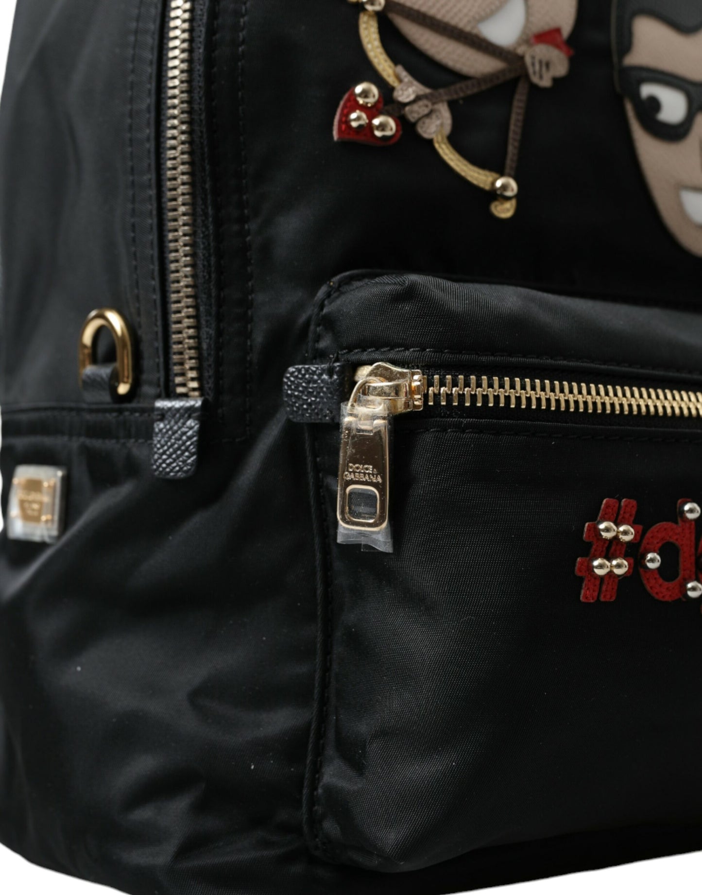 Dolce & Gabbana Black #DGFAMILY Embellished Backpack VULCANO Bag