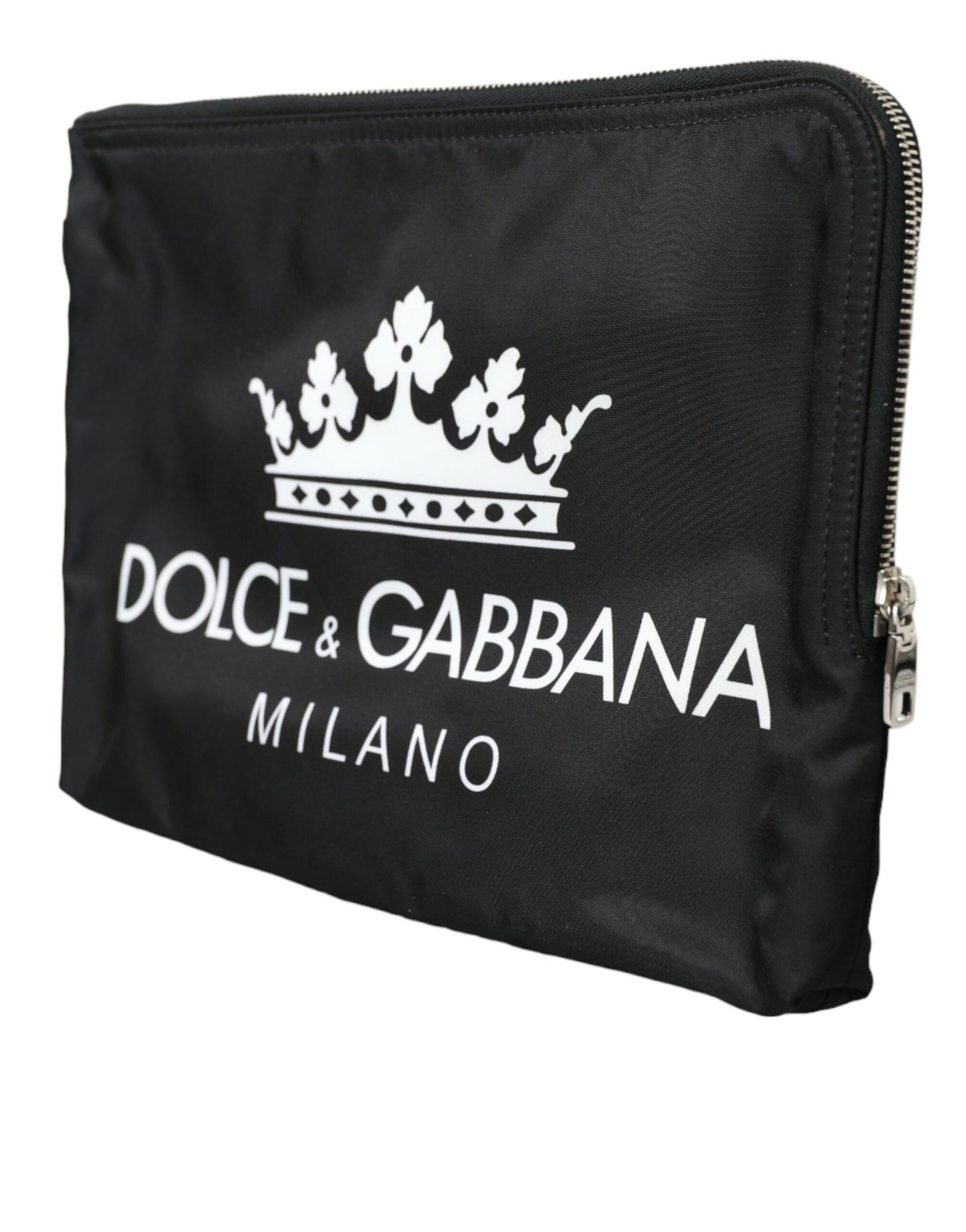 Dolce & Gabbana Black DG Milano Print Nylon Pouch Clutch Bags