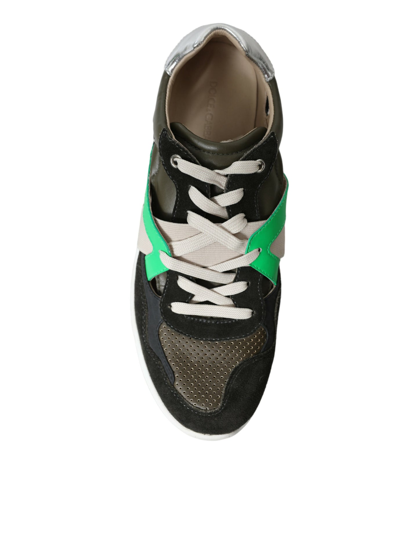 Dolce & Gabbana Multicolor Leather Suede Low Top Sneakers Shoes