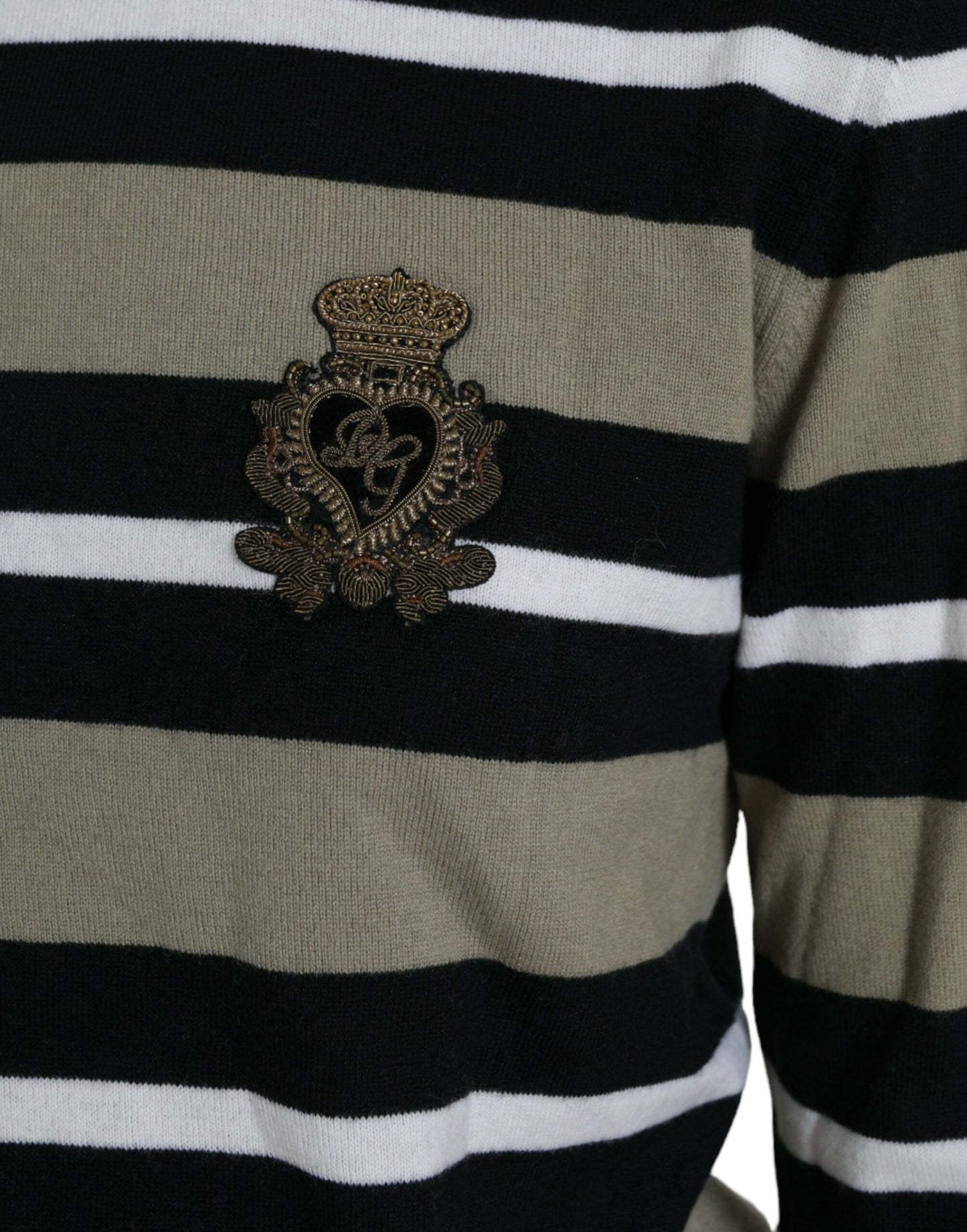 Dolce & Gabbana Multicolor Stripe Wool Logo Pullover Sweater