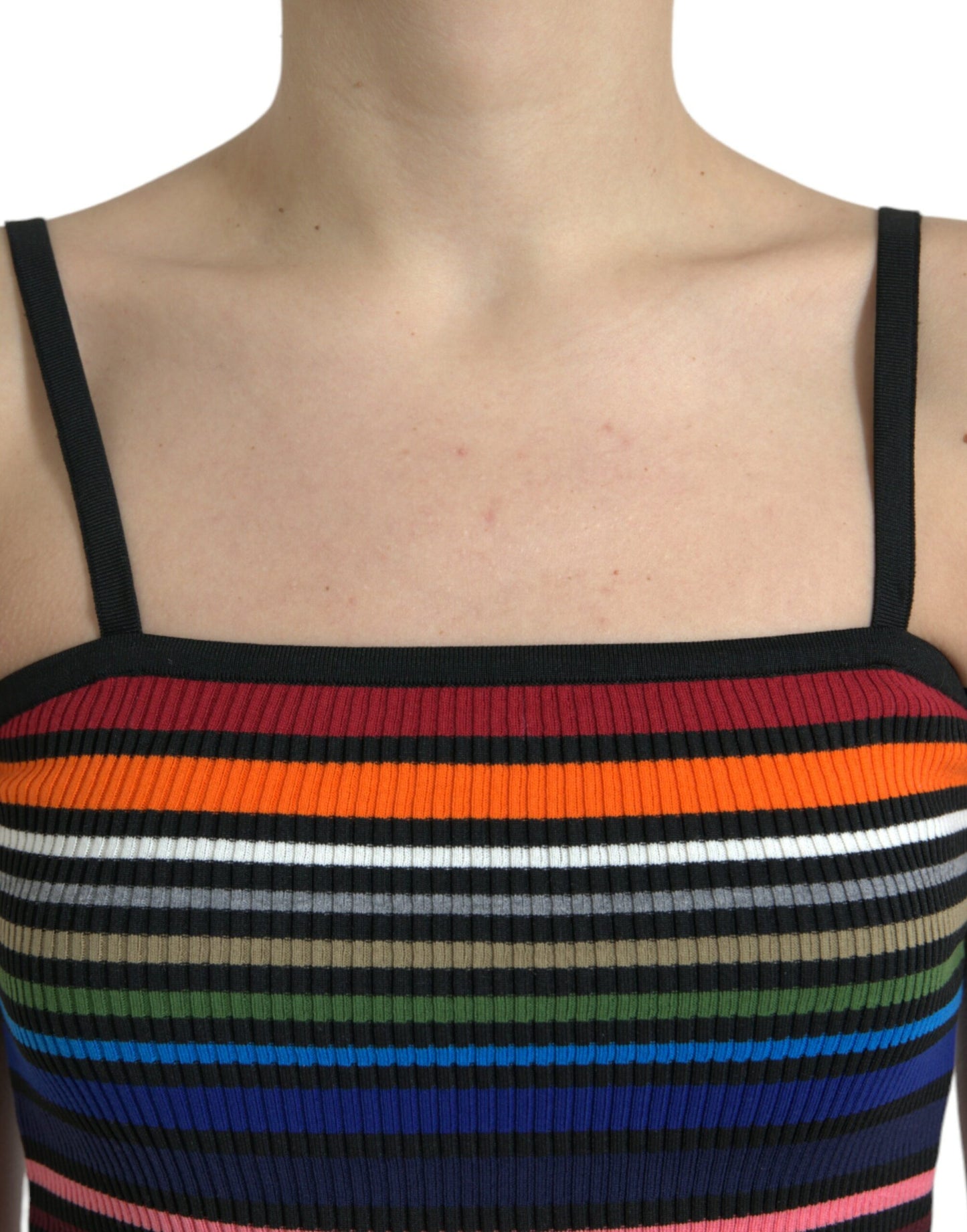 Dolce & Gabbana Multicolor Stripes Spaghetti Strap Tank Top