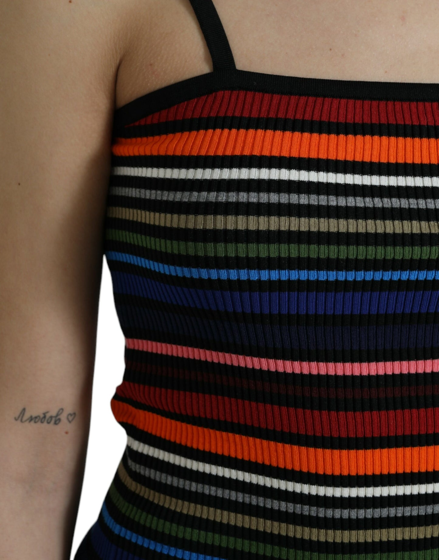 Dolce & Gabbana Multicolor Stripes Spaghetti Strap Tank Top