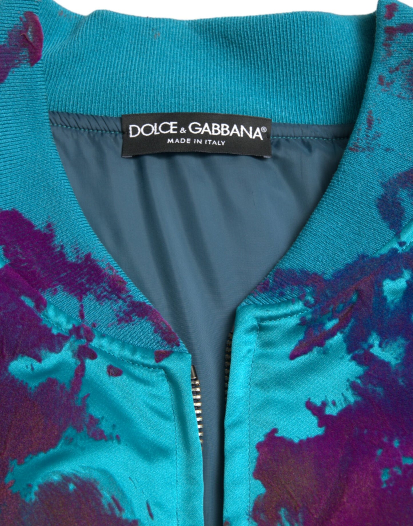 Dolce & Gabbana Multicolor Color Splash Zip Bomber Jacket