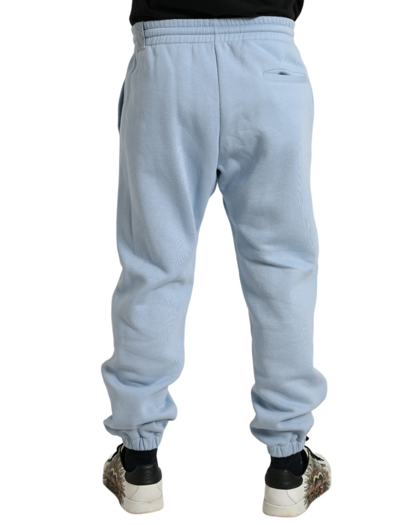 Dolce & Gabbana Light Blue Cotton Sweatpants Men Jogger Pants