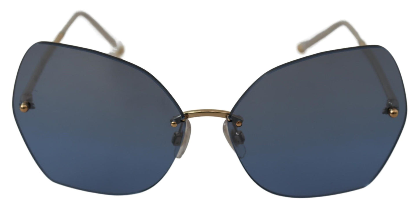 Dolce & Gabbana Elegant Gold-Blue Gradient Sunglasses