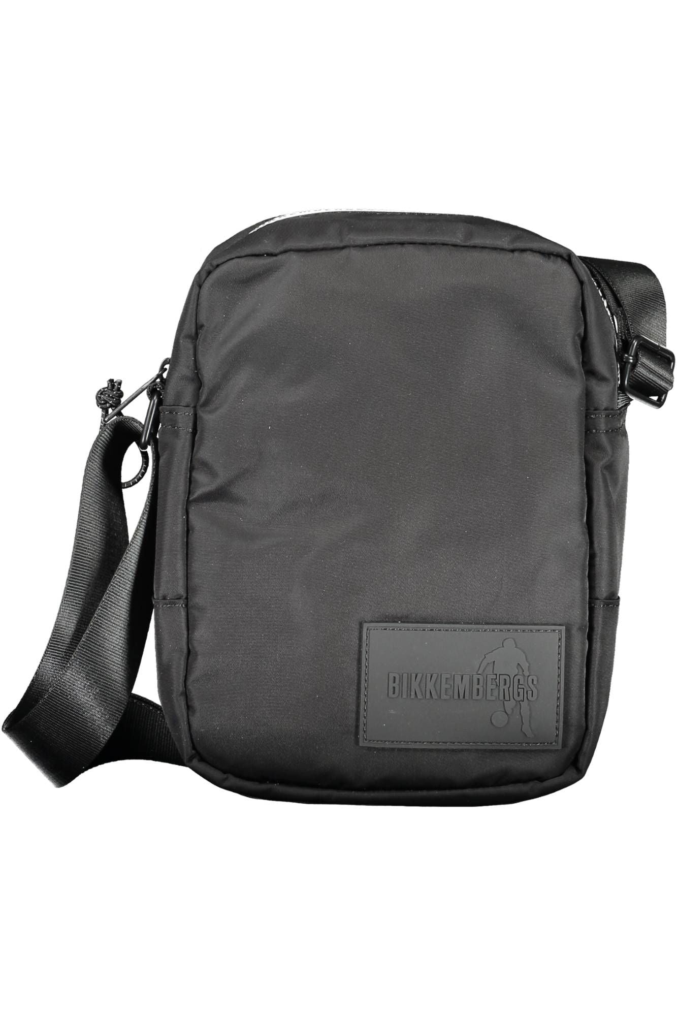 Bikkembergs Sleek Black Nylon Shoulder Bag with Logo Detail