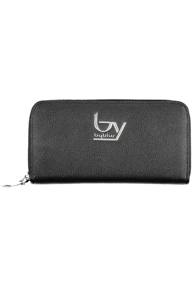 BYBLOS Sleek Black Polyethylene Zip Wallet