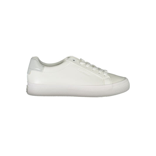 Calvin Klein Elegant White Sneakers with Contrast Detailing