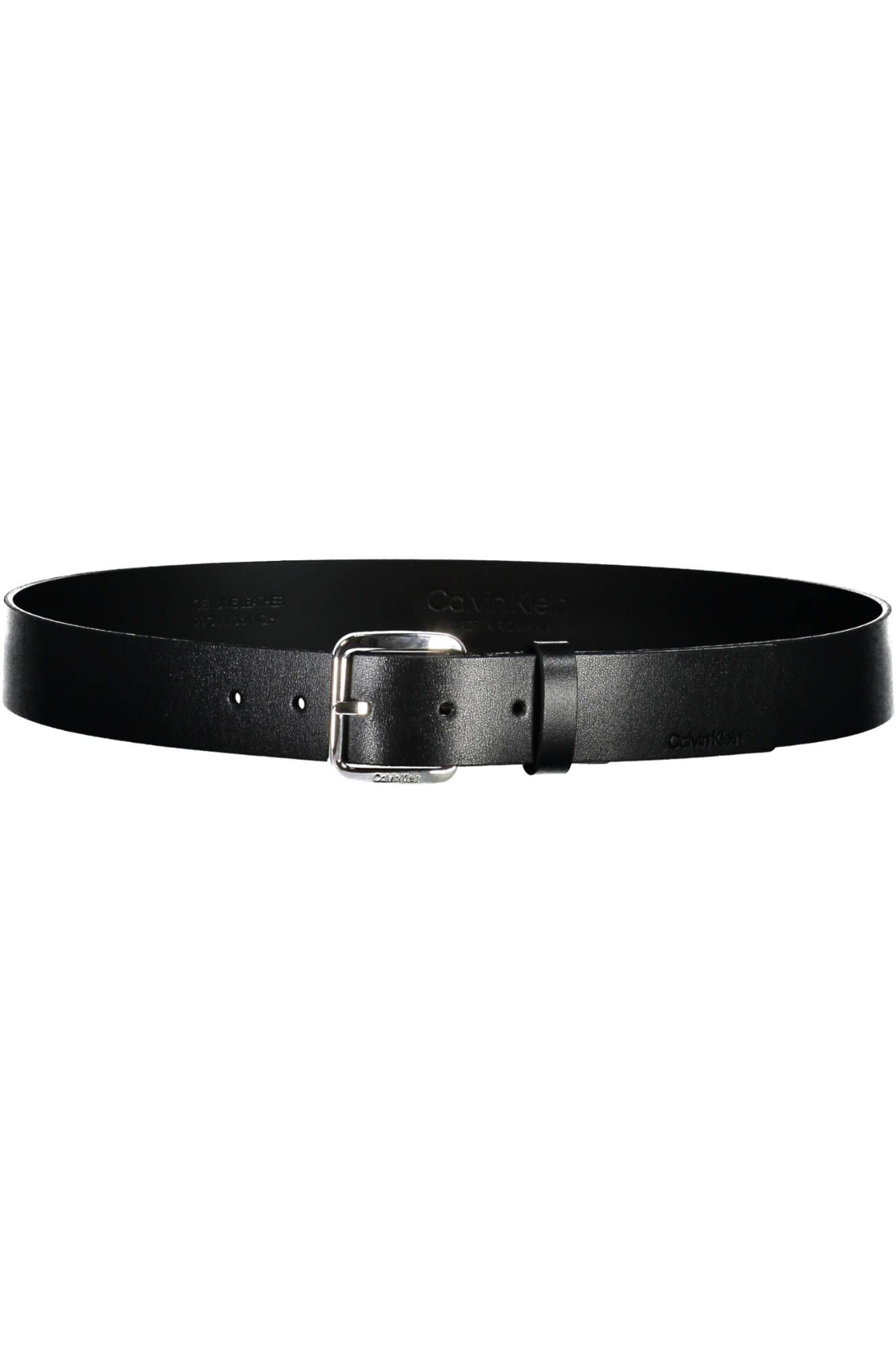 Calvin Klein Sleek Black Leather Belt with Metal Buckle