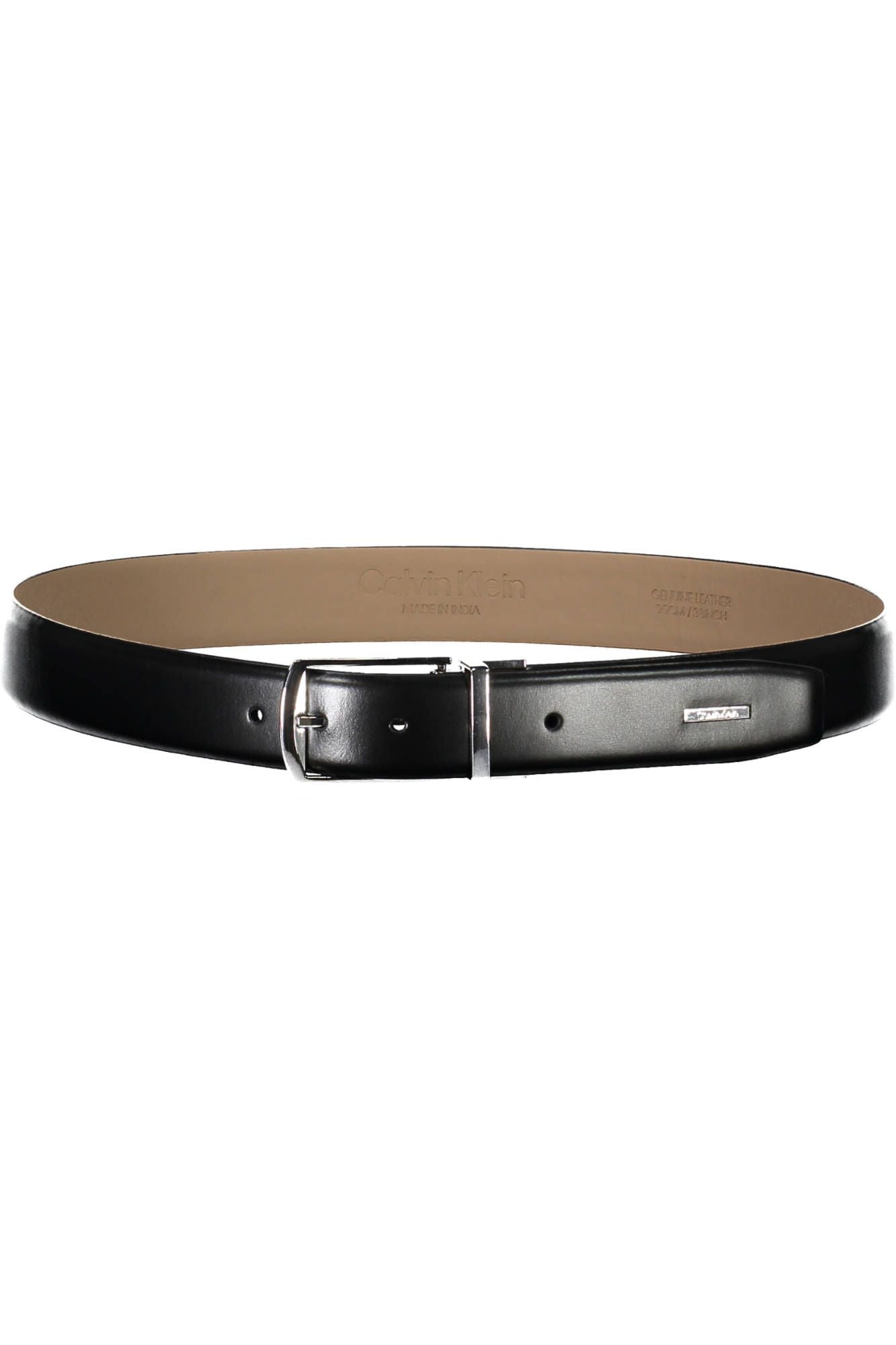 Calvin Klein Sleek Black Leather Belt with Logo Buckle