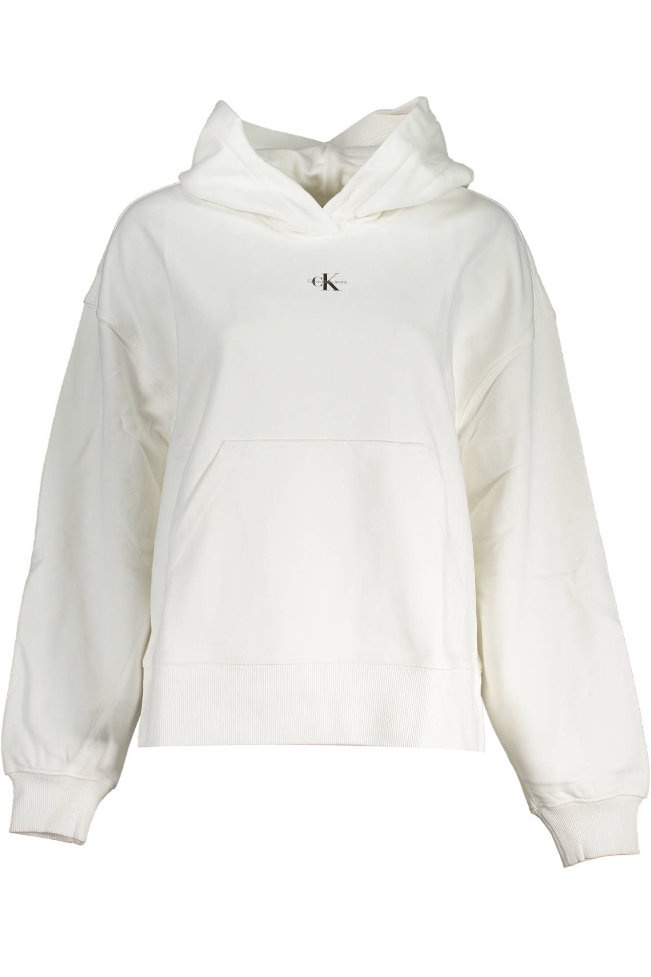 Calvin Klein Elegant White Brushed Cotton Hoodie